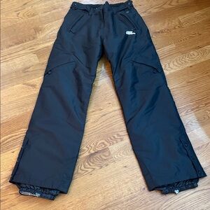 No Fear Insulated Black Snow Ski Pants Size 10 Adjustable Waist